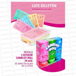 LOTE BILLETES OBLEA 150 UD + CAMELOT ROLL 24 UD SIN CARGO