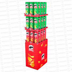 EXPOSITOR PRINGLES 3 CAJAS 165 GR (2 VERDES + 1 ROJA)