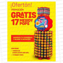 PROMO PACK CHUPA CHUPS RUEDA + 17 MELODY POPS SIN CARGO
