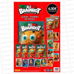 CARTON ALBUM STICKER SKIFIDOL BRAINROT (ALBUM + 4 SOBRES) 1 UD PANINI