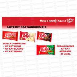 LOTE KIT KAT LECHE - WHITE - NEGRO REGALO AVELLANA 72 +24 SIN CARGO