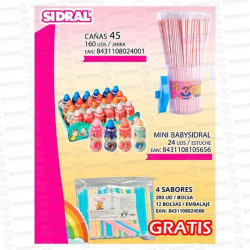 LOTE SIDRAL MINI BABY + CAÑAS 45: REGALO MINI CAÑAS COLORES EXPLOSION 200