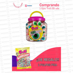 LOTE TROLLI 1 OJOS 85 UD + 1 PULPITO PICA 1 KG SIN CARGO