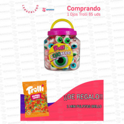 LOTE TROLLI 1 OJOS 85 UD + 1 MINI PULPITOS BRILLO 1 KG SIN CARGO