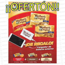 PROMO LOTE WERTHERS 3 SIN AZUCAR + CARGADOR BATERIA