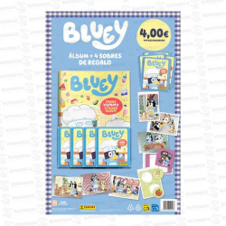 CARTON BLUEY 3 FUNNY YUMMY  (ALBUM + 4 SOBRES) 1 UD PANINI